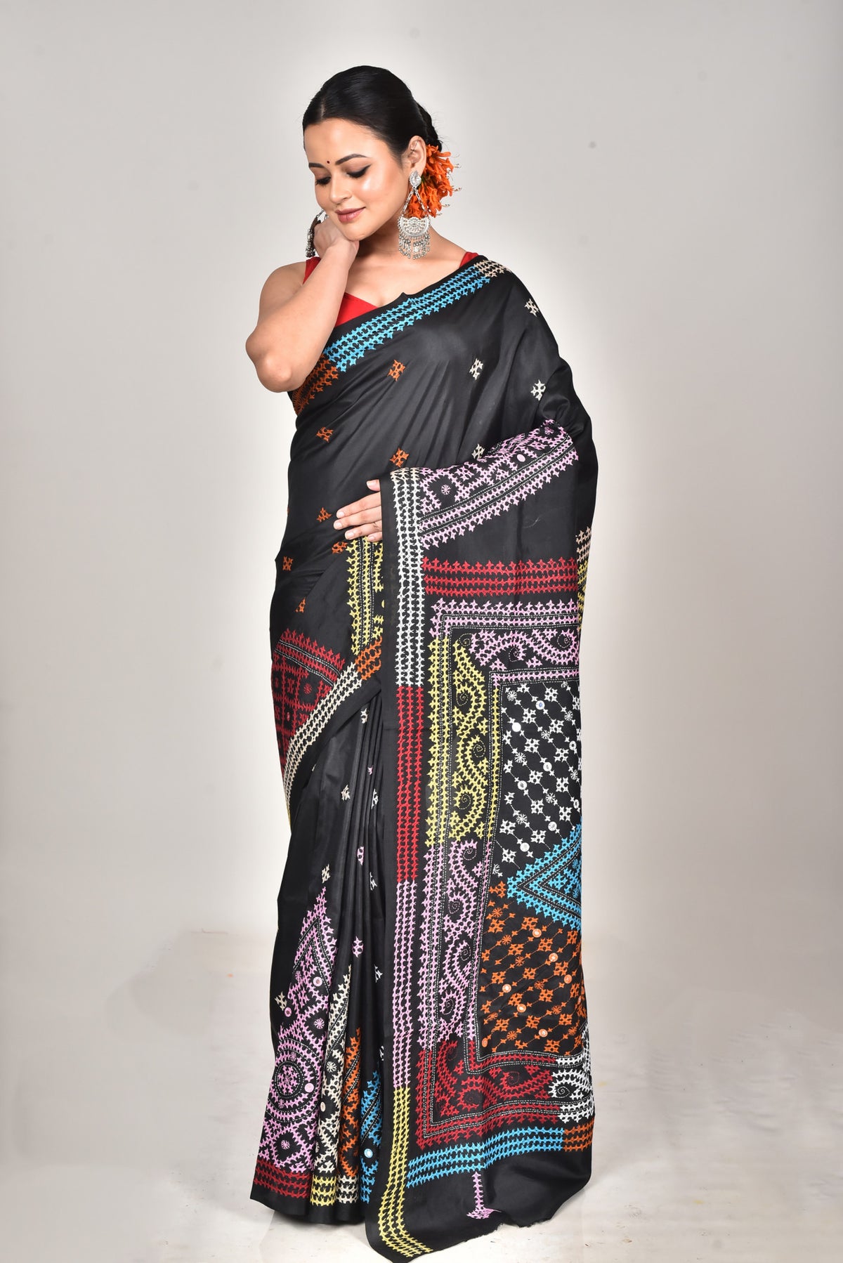 BANGALORE SILK GUJRATI STITCH SAREE
