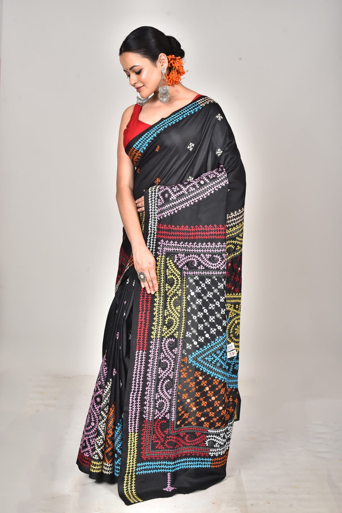BANGALORE SILK GUJRATI STITCH SAREE