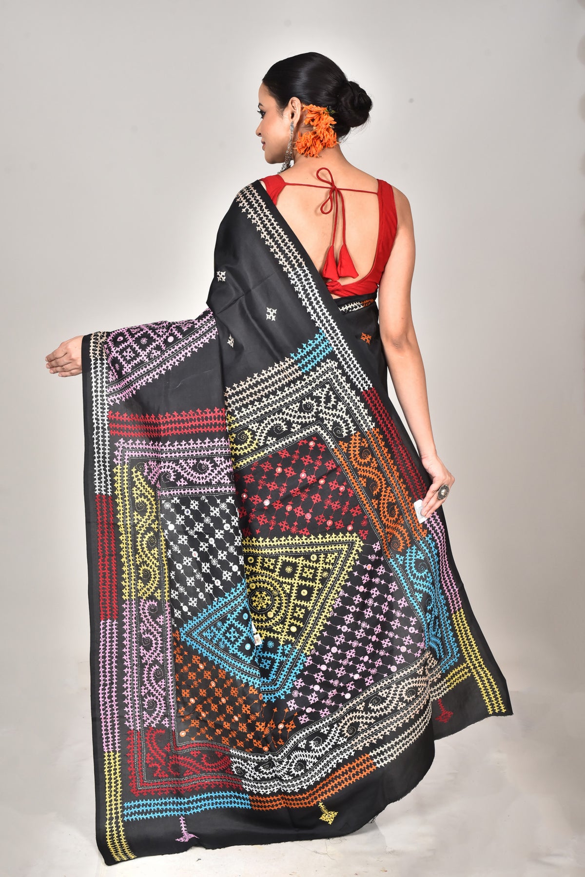 BANGALORE SILK GUJRATI STITCH SAREE