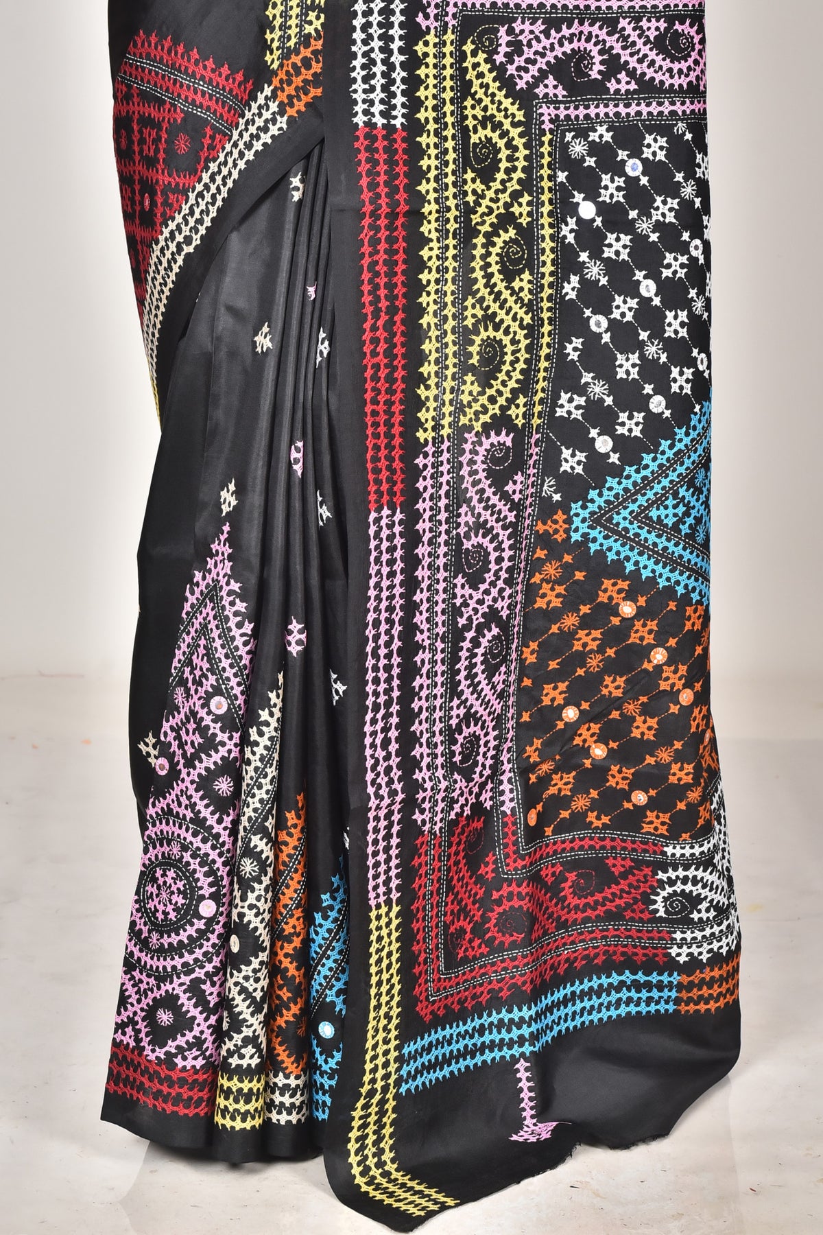 BANGALORE SILK GUJRATI STITCH SAREE