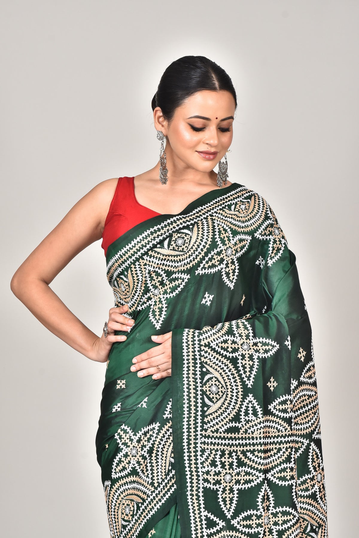 BANGALORE SILK GUJRATI STITCH SAREE