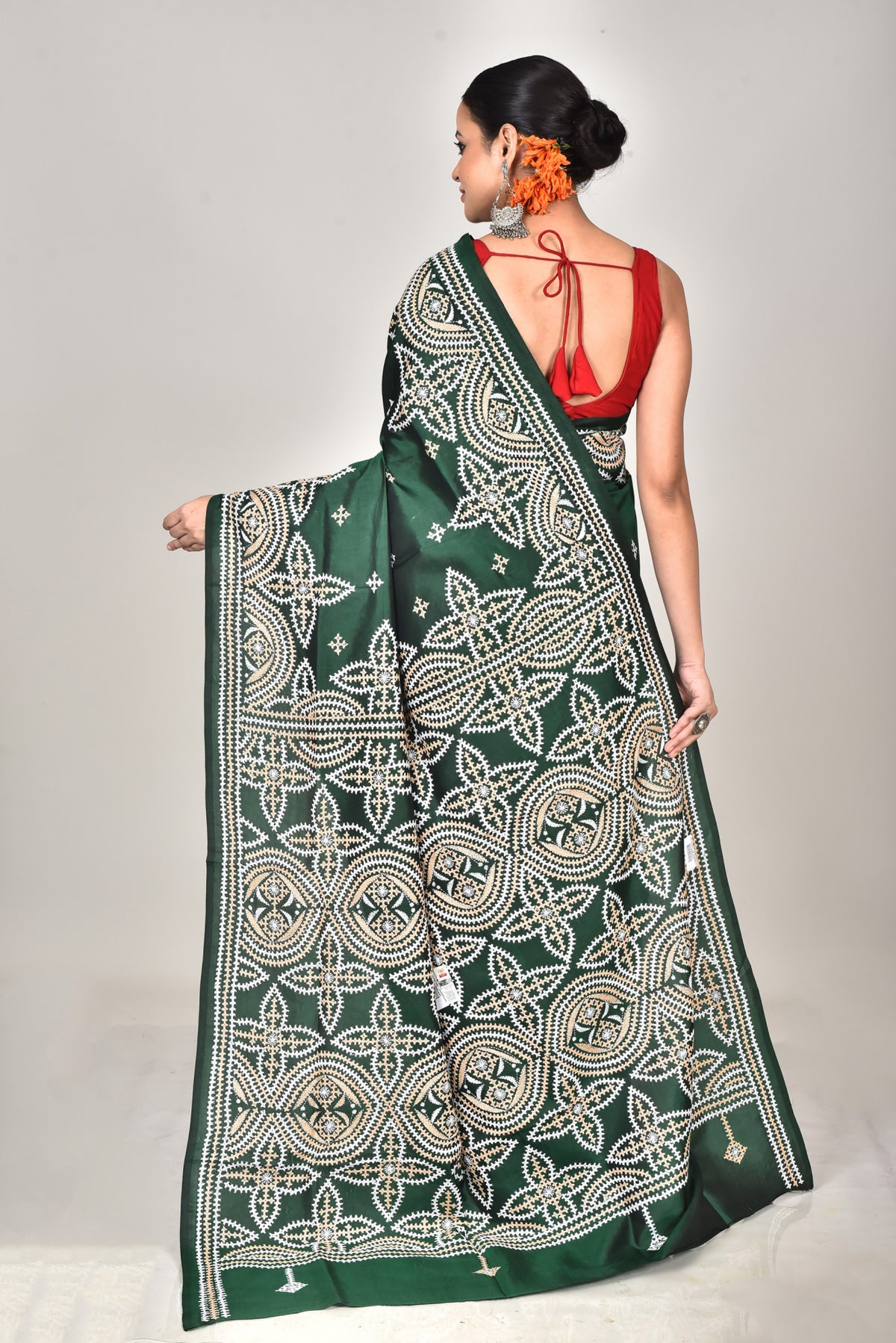 BANGALORE SILK GUJRATI STITCH SAREE