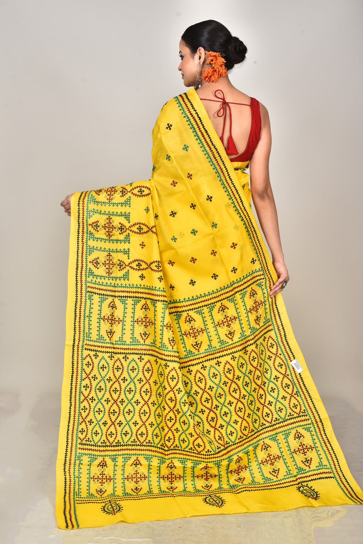 BANGALORE SILK GUJRATI STITCH SAREE