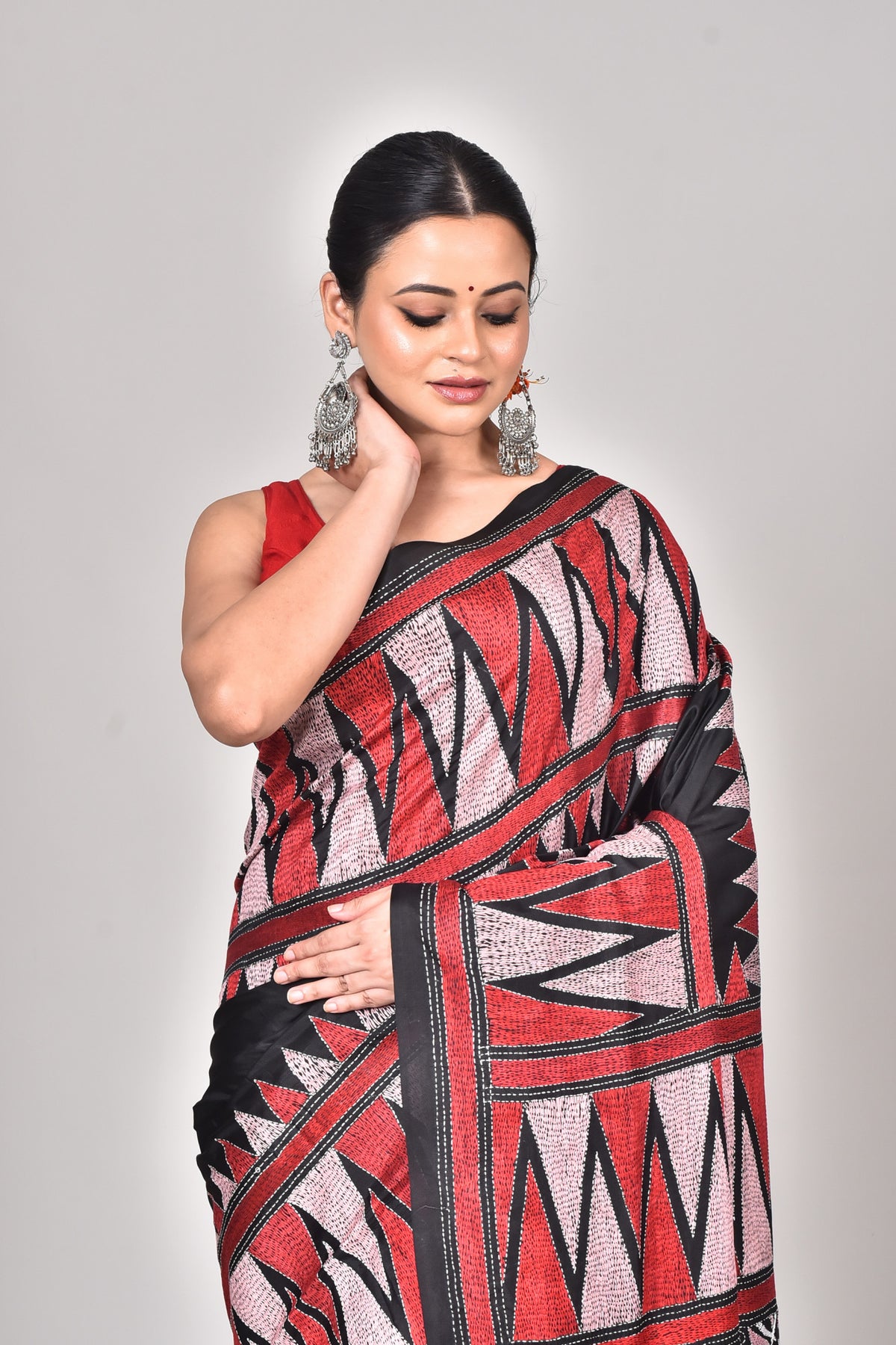 BANGALORE SILK KANTHA STITCH SAREE