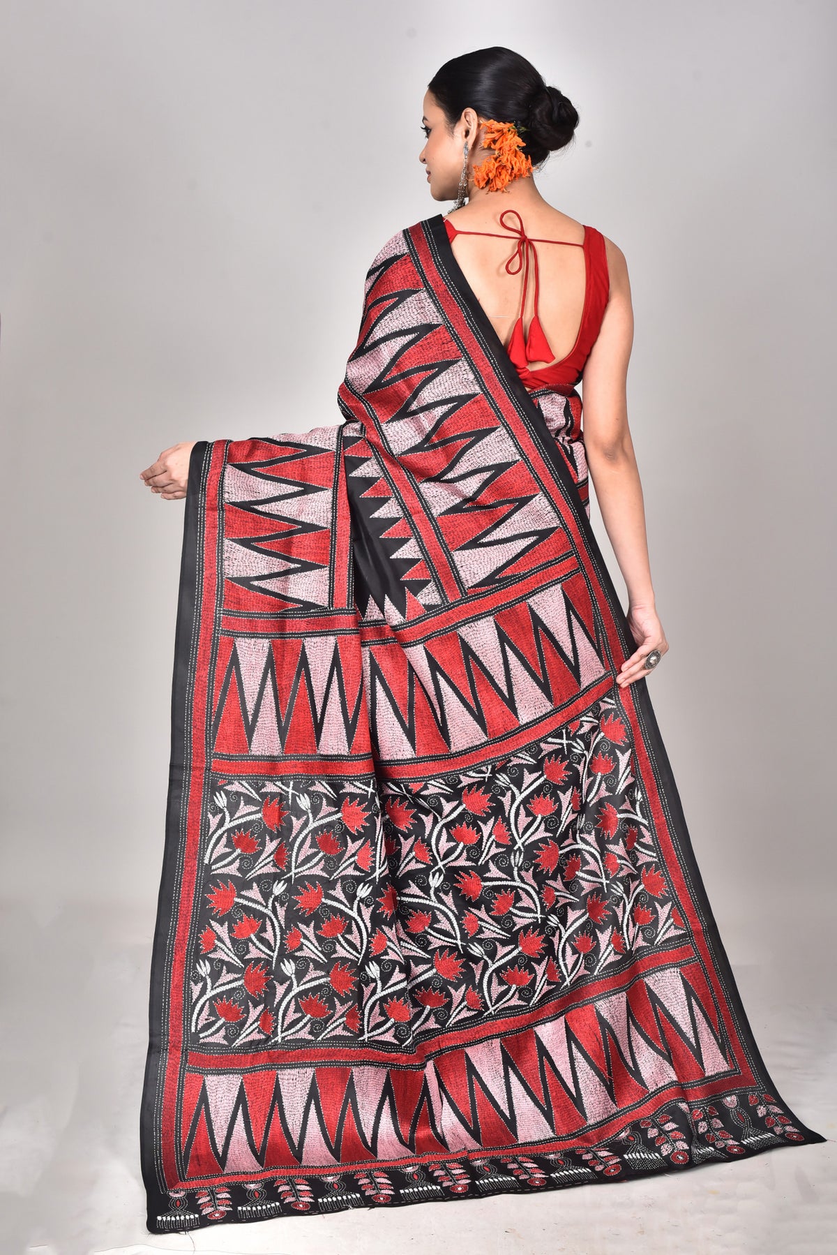 BANGALORE SILK KANTHA STITCH SAREE