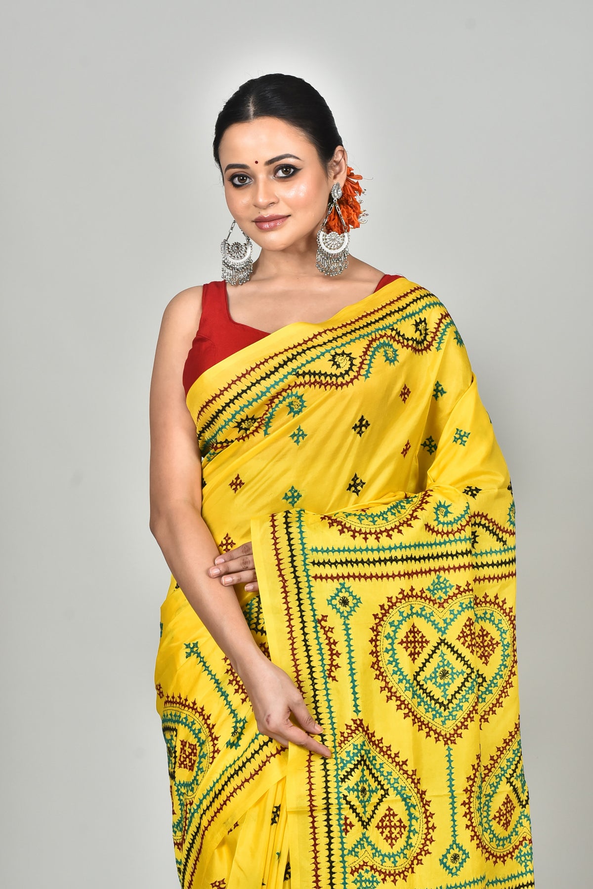 BANGALORE SILK GUJRATI STITCH SAREE