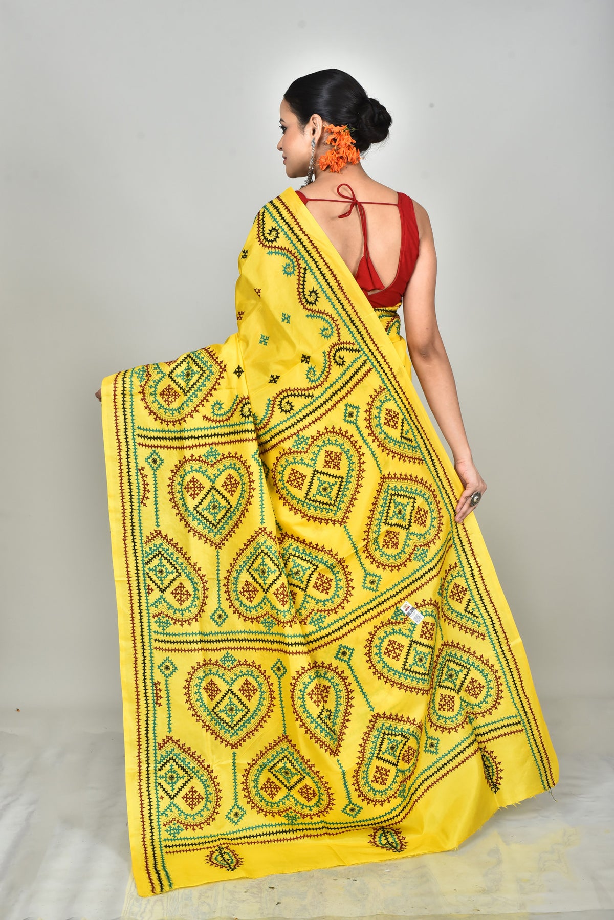 BANGALORE SILK GUJRATI STITCH SAREE