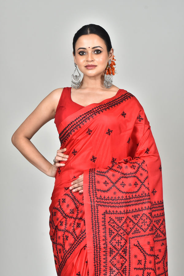 BANGALORE SILK GUJRATI STITCH SAREE