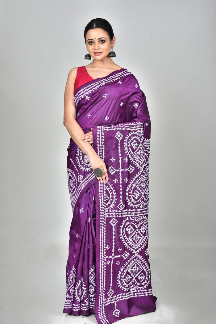 BANGALORE SILK GUJRATI STITCH SAREE