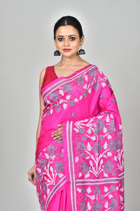 BANGALORE SILK KANTHA STITCH SAREE
