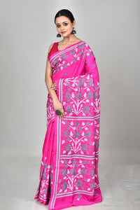 BANGALORE SILK KANTHA STITCH SAREE