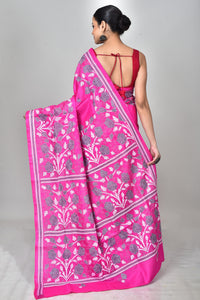 BANGALORE SILK KANTHA STITCH SAREE
