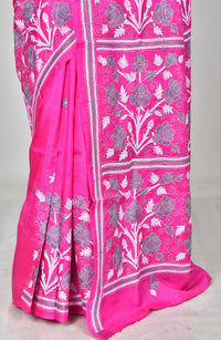 BANGALORE SILK KANTHA STITCH SAREE
