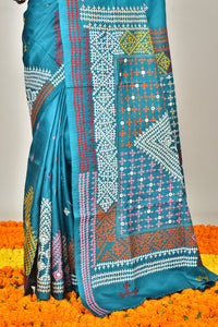 BANGALORE SILK GUJRATI STITCH SAREE
