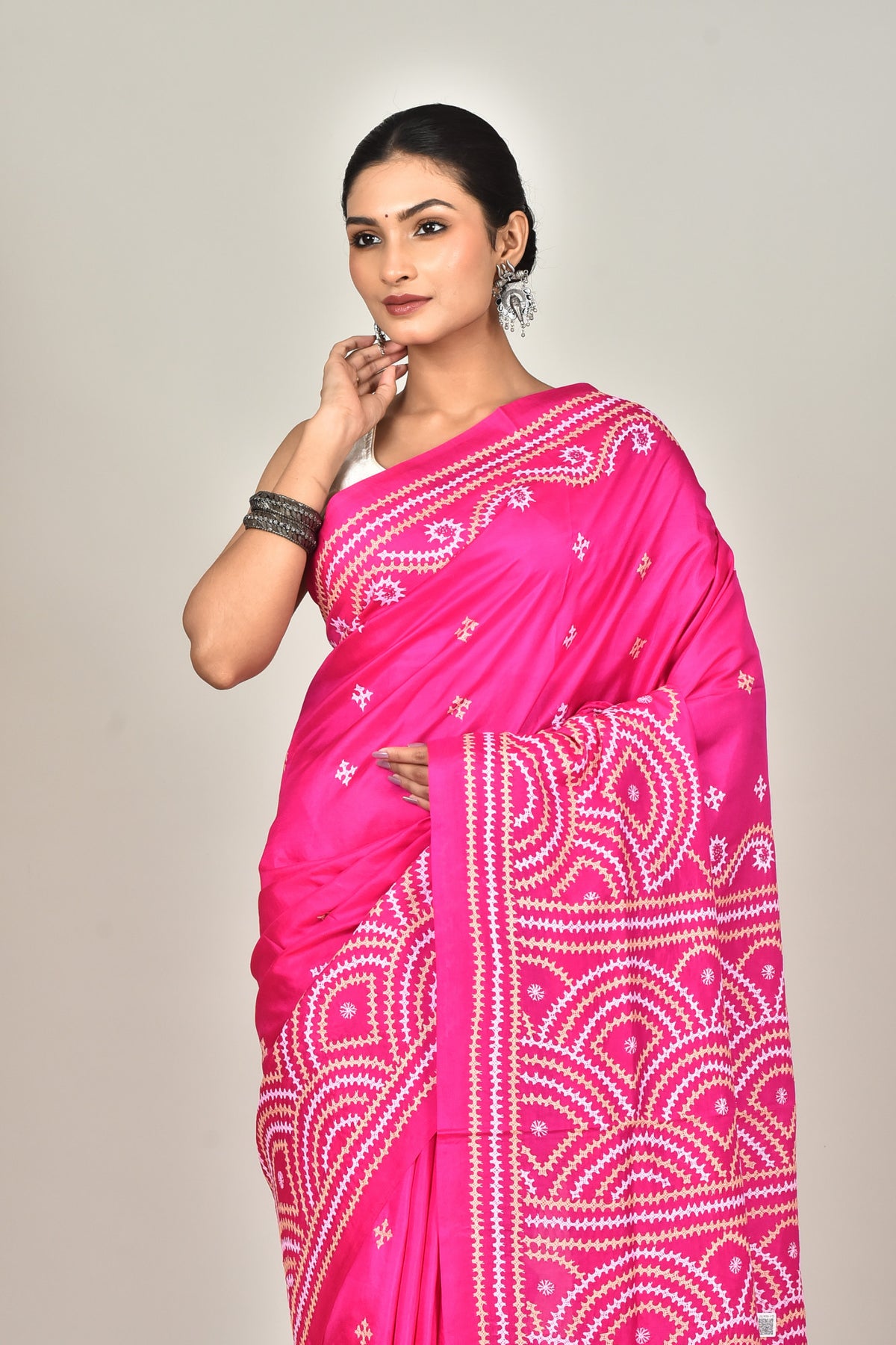 BANGALORE SILK GUJRATI STITCH SAREE