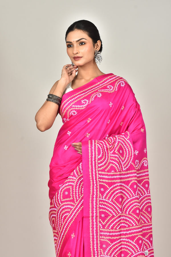 BANGALORE SILK GUJRATI STITCH SAREE