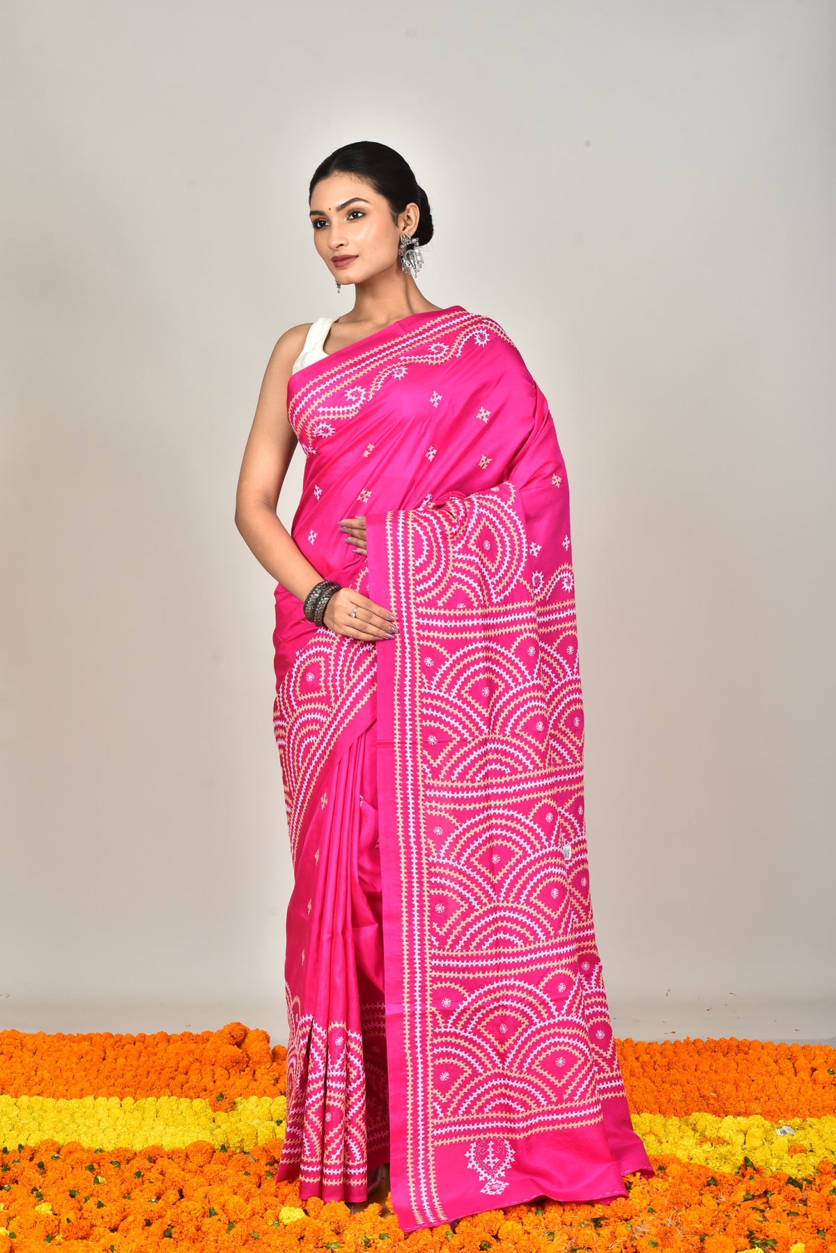 BANGALORE SILK GUJRATI STITCH SAREE