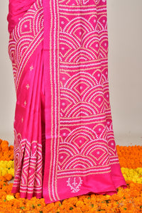 BANGALORE SILK GUJRATI STITCH SAREE