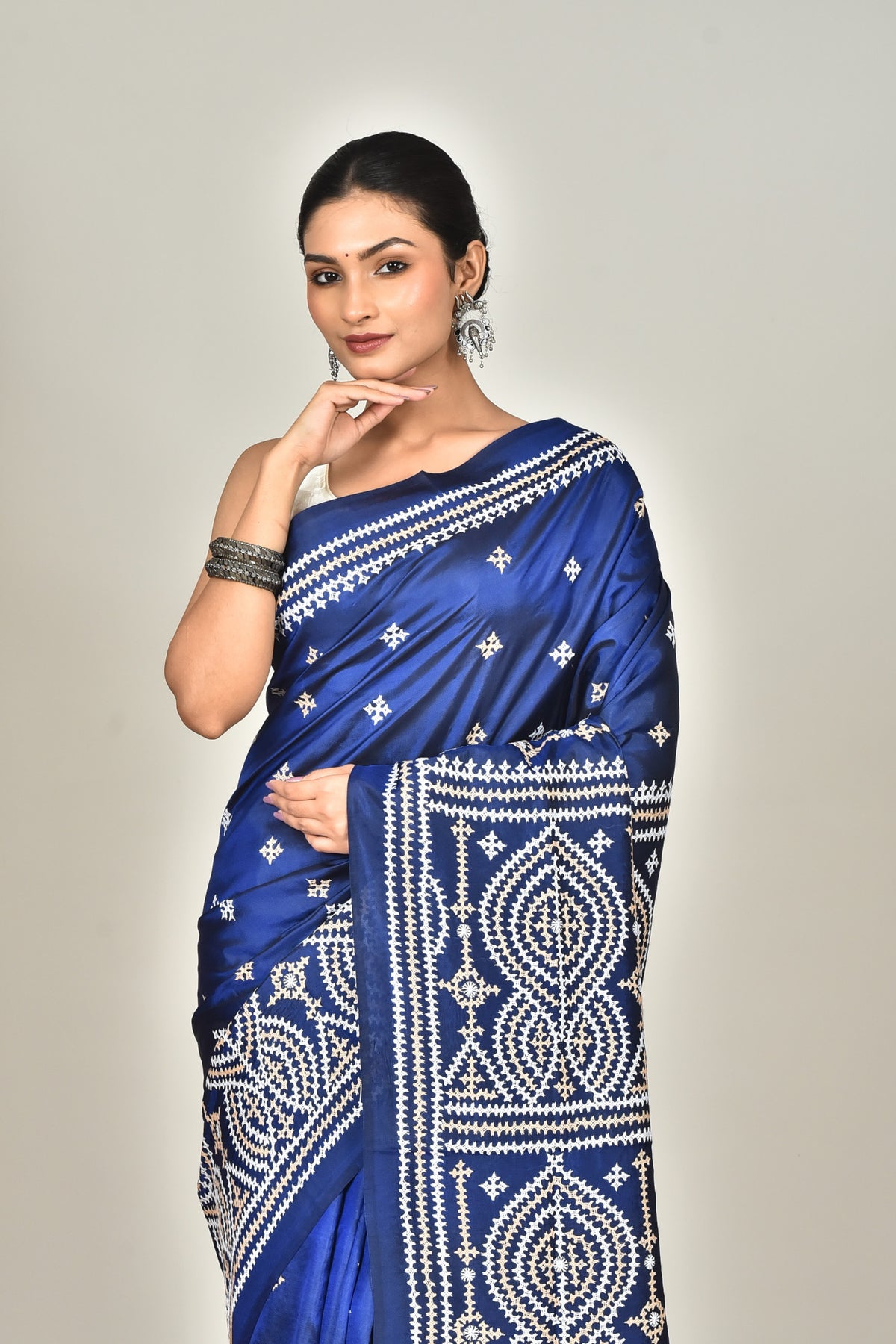 BANGALORE SILK GUJRATI STITCH SAREE