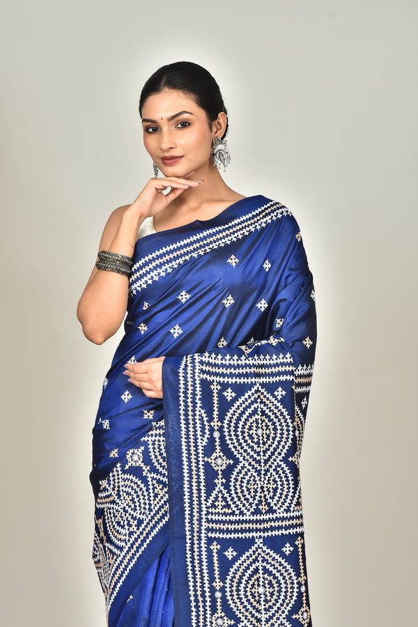 BANGALORE SILK GUJRATI STITCH SAREE