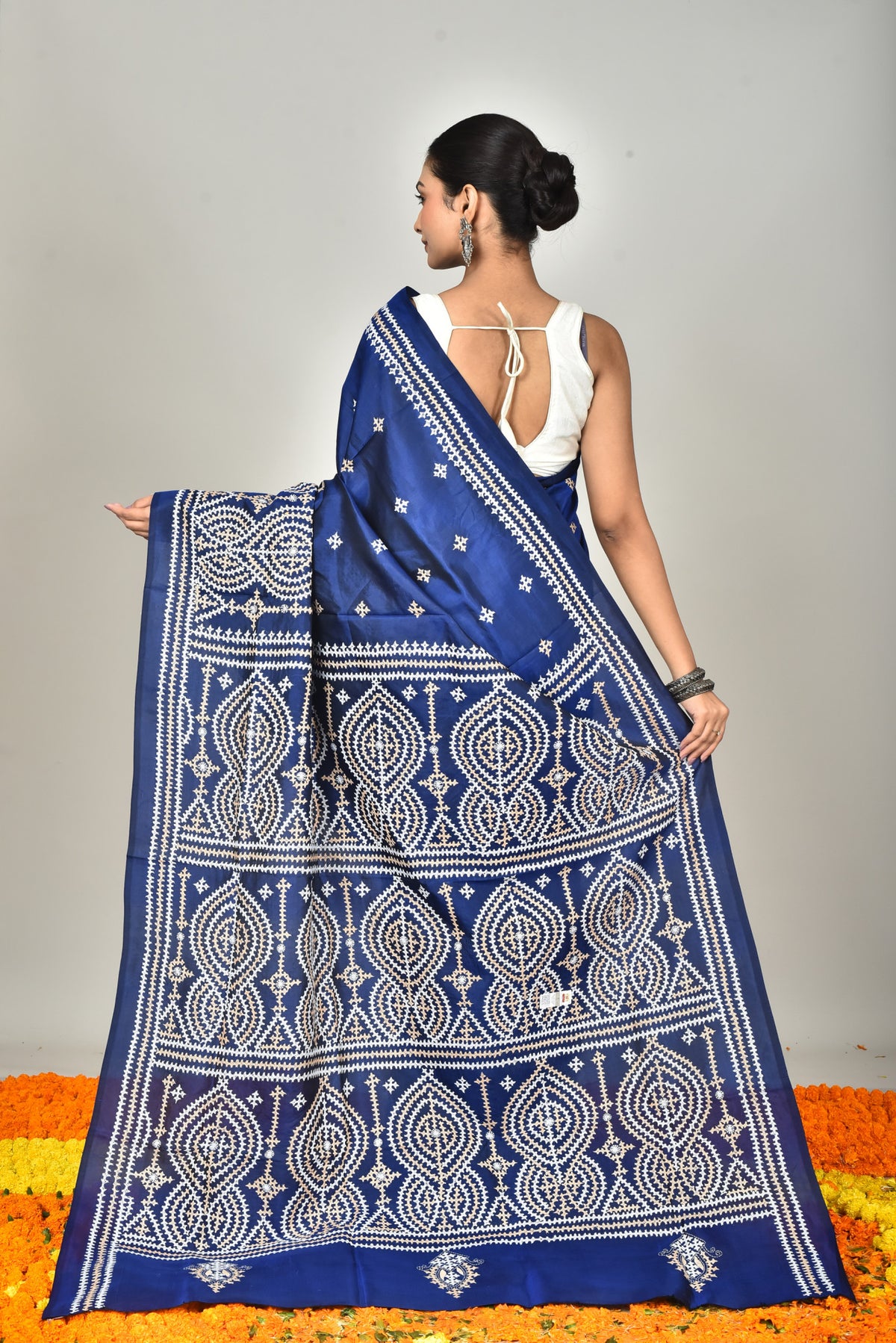 BANGALORE SILK GUJRATI STITCH SAREE