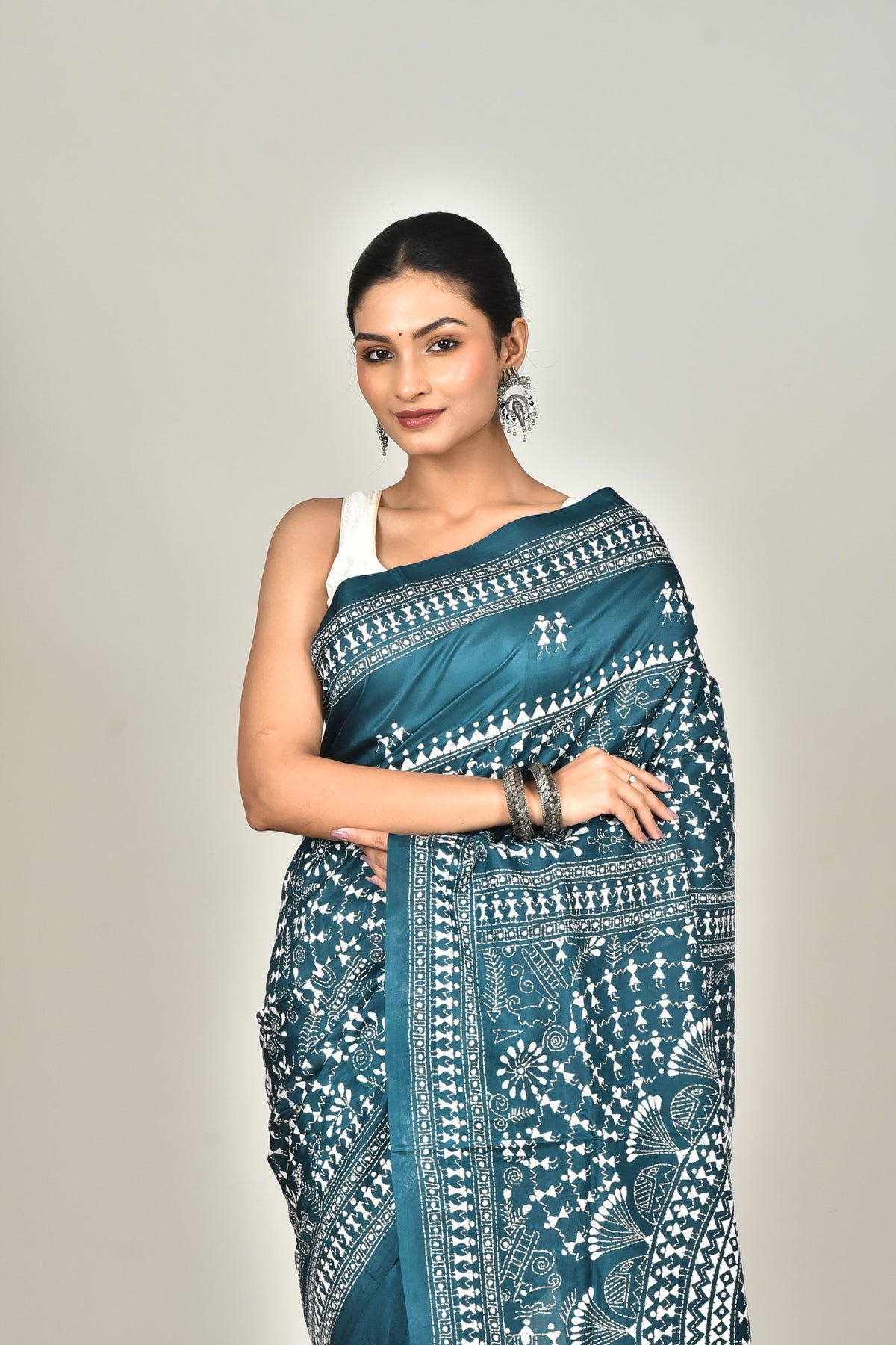 BANGALORE SILK GUJRATI STITCH SAREE