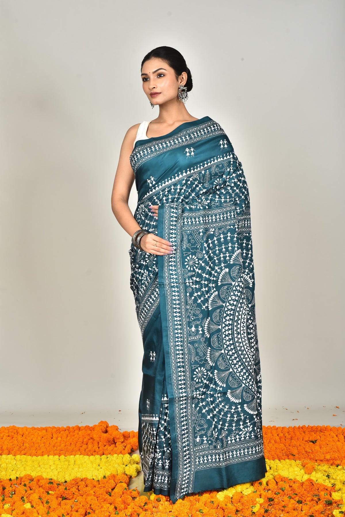 BANGALORE SILK GUJRATI STITCH SAREE