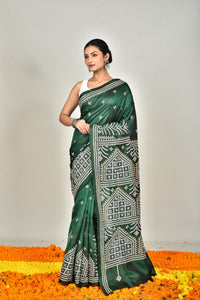 BANGALORE SILK GUJRATI STITCH SAREE