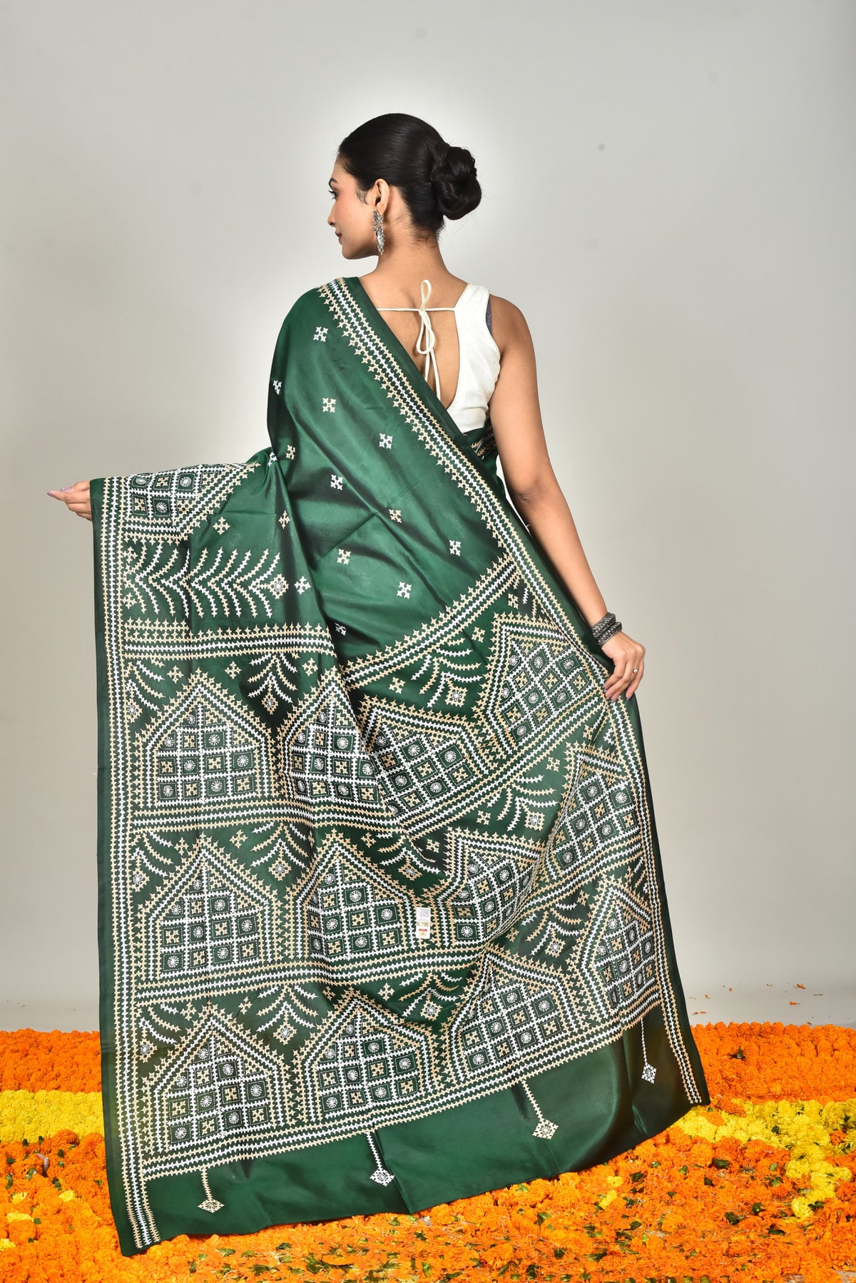 BANGALORE SILK GUJRATI STITCH SAREE