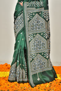BANGALORE SILK GUJRATI STITCH SAREE