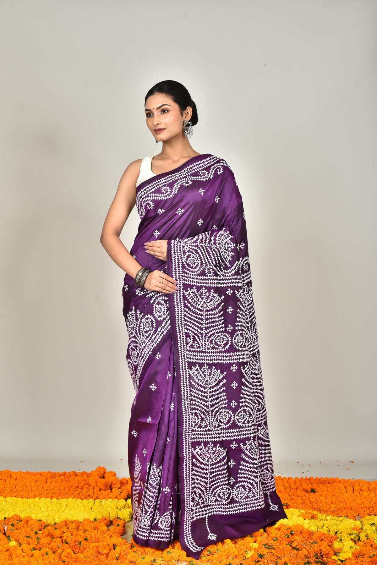 BANGALORE SILK GUJRATI STITCH SAREE