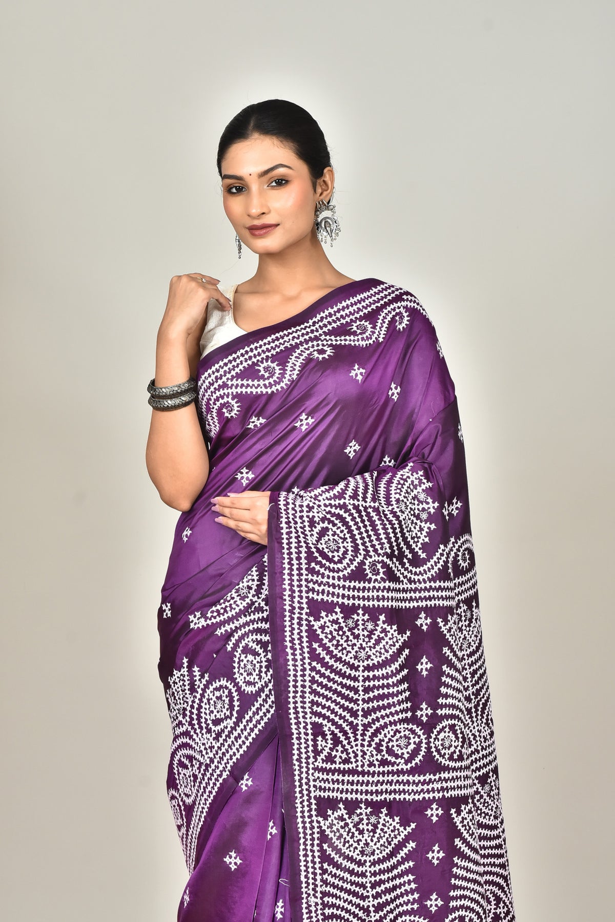 BANGALORE SILK GUJRATI STITCH SAREE