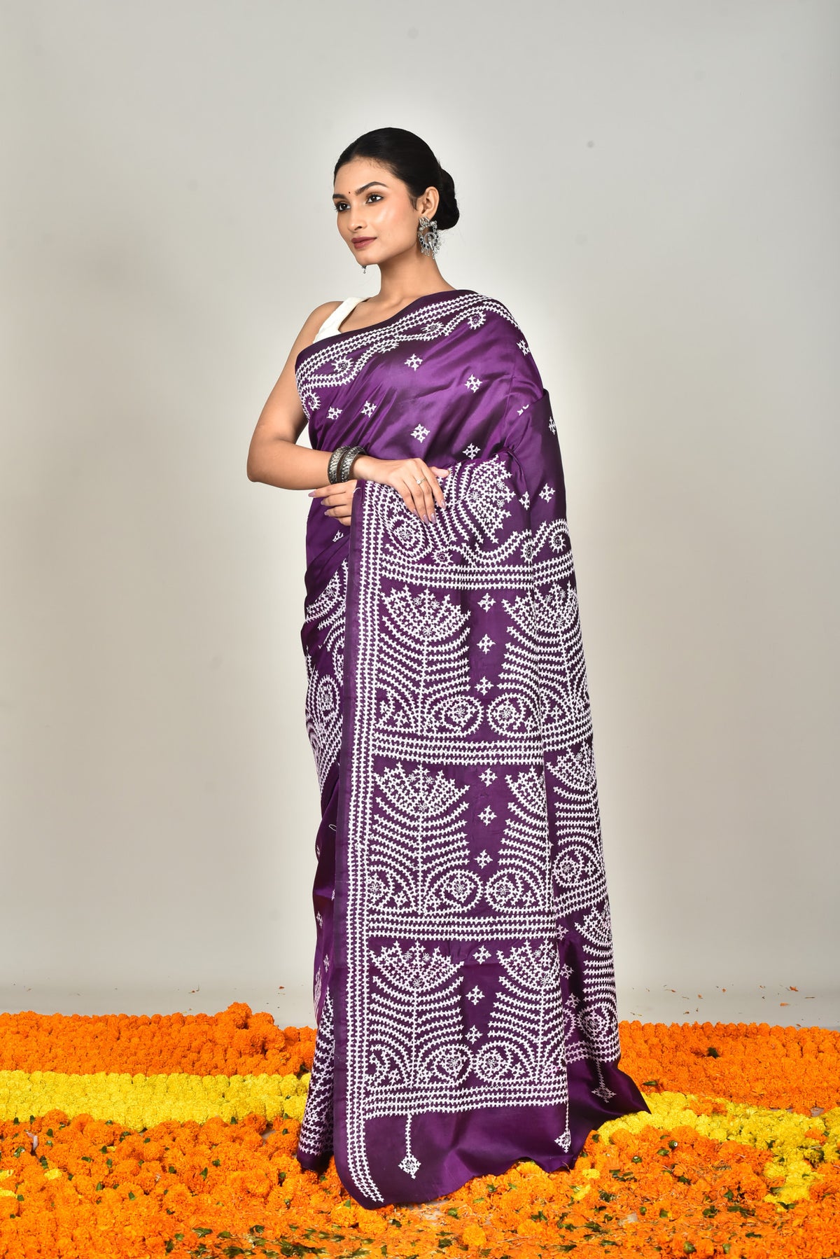 BANGALORE SILK GUJRATI STITCH SAREE