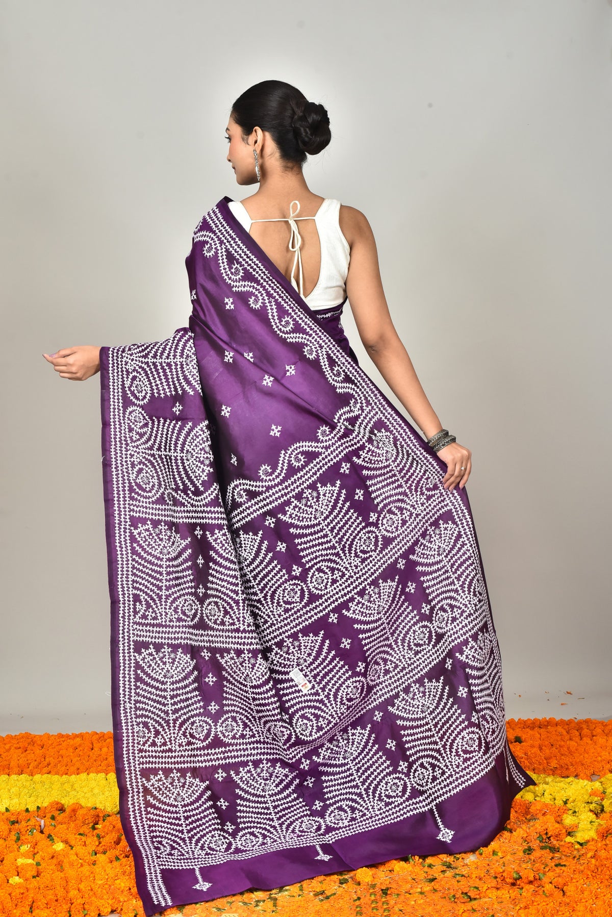 BANGALORE SILK GUJRATI STITCH SAREE