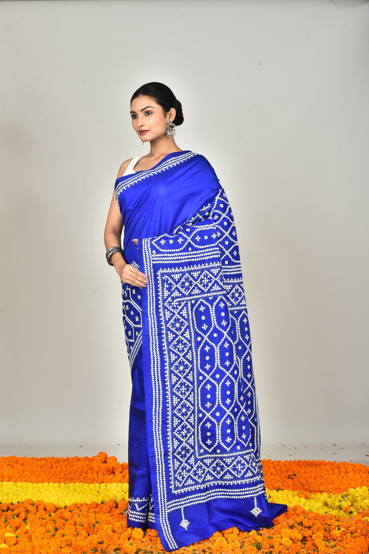 BANGALORE SILK GUJRATI STITCH SAREE