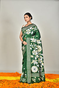 BANGALORE SILK KANTHA STITCH SAREE