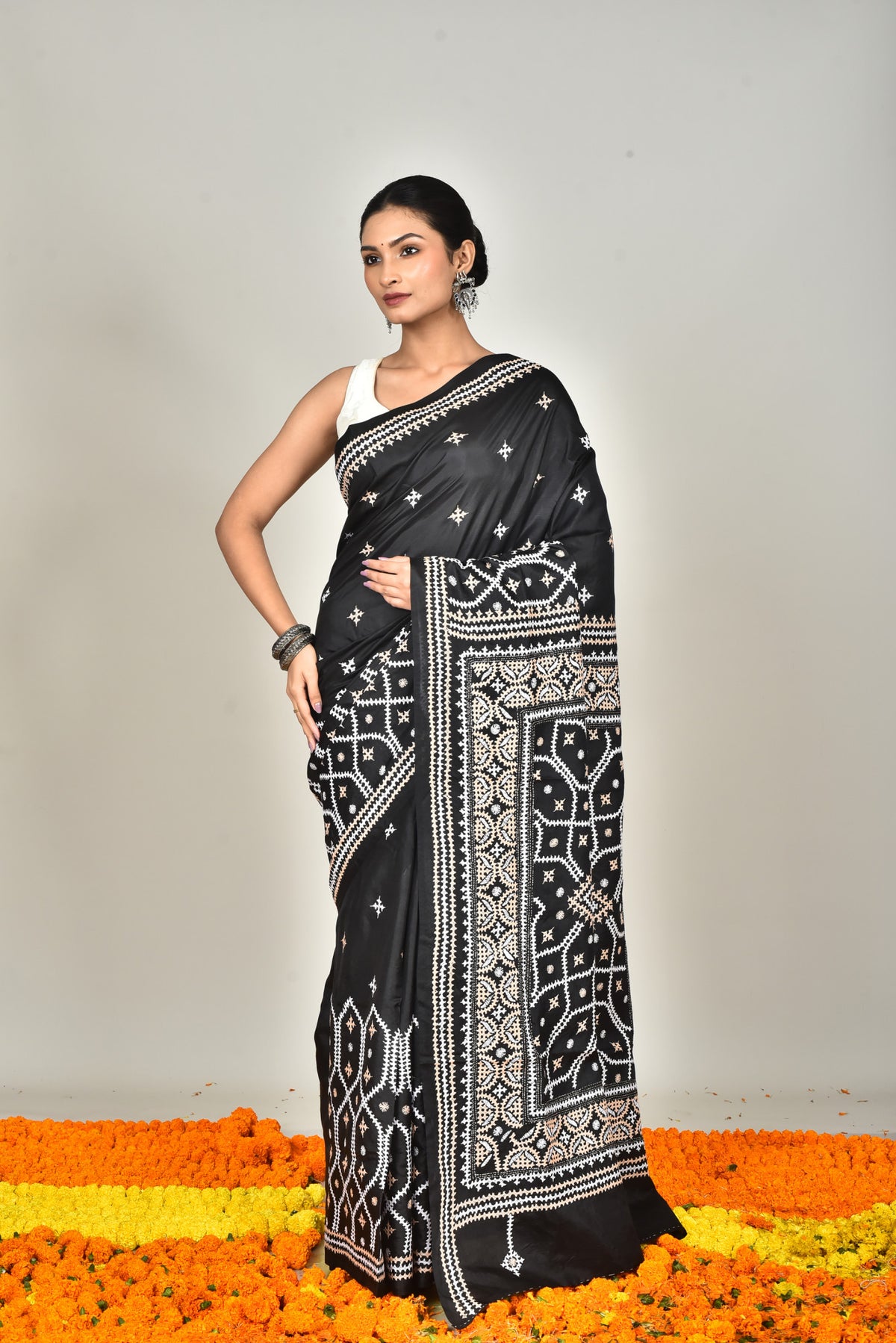 BANGALORE SILK GUJRATI STITCH SAREE