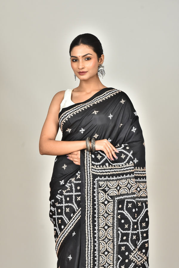 BANGALORE SILK GUJRATI STITCH SAREE