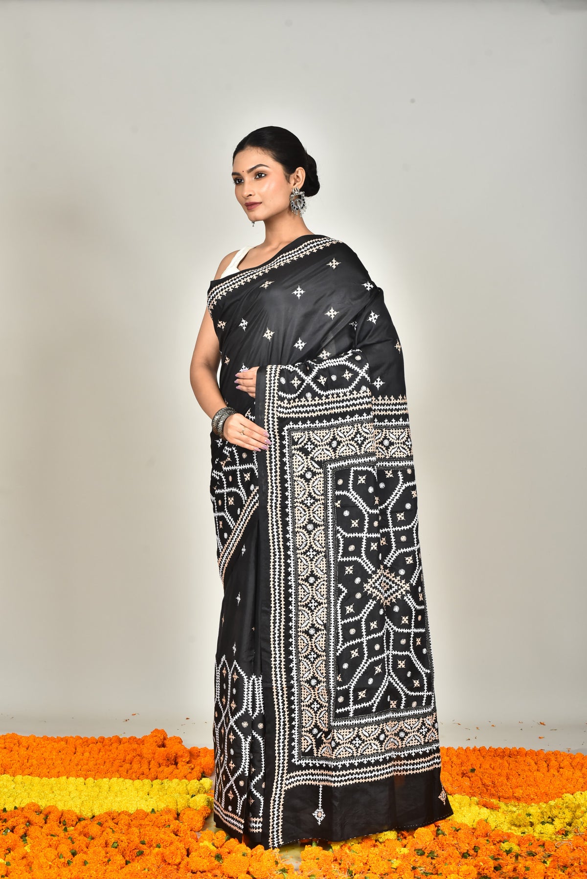 BANGALORE SILK GUJRATI STITCH SAREE