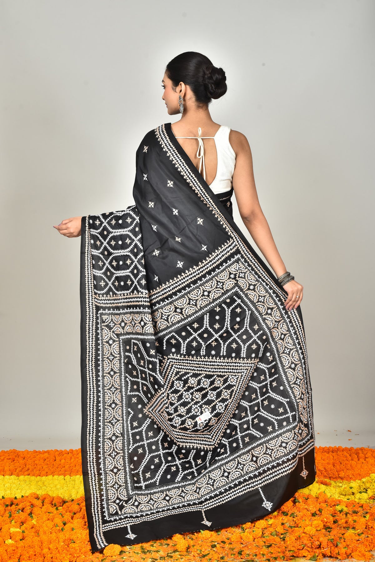 BANGALORE SILK GUJRATI STITCH SAREE