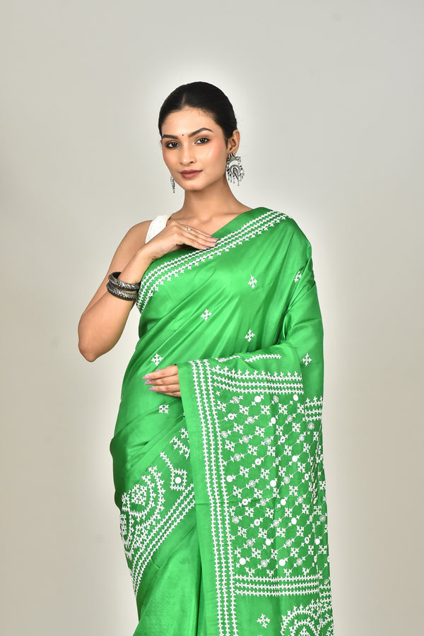 BANGALORE SILK GUJRATI STITCH SAREE
