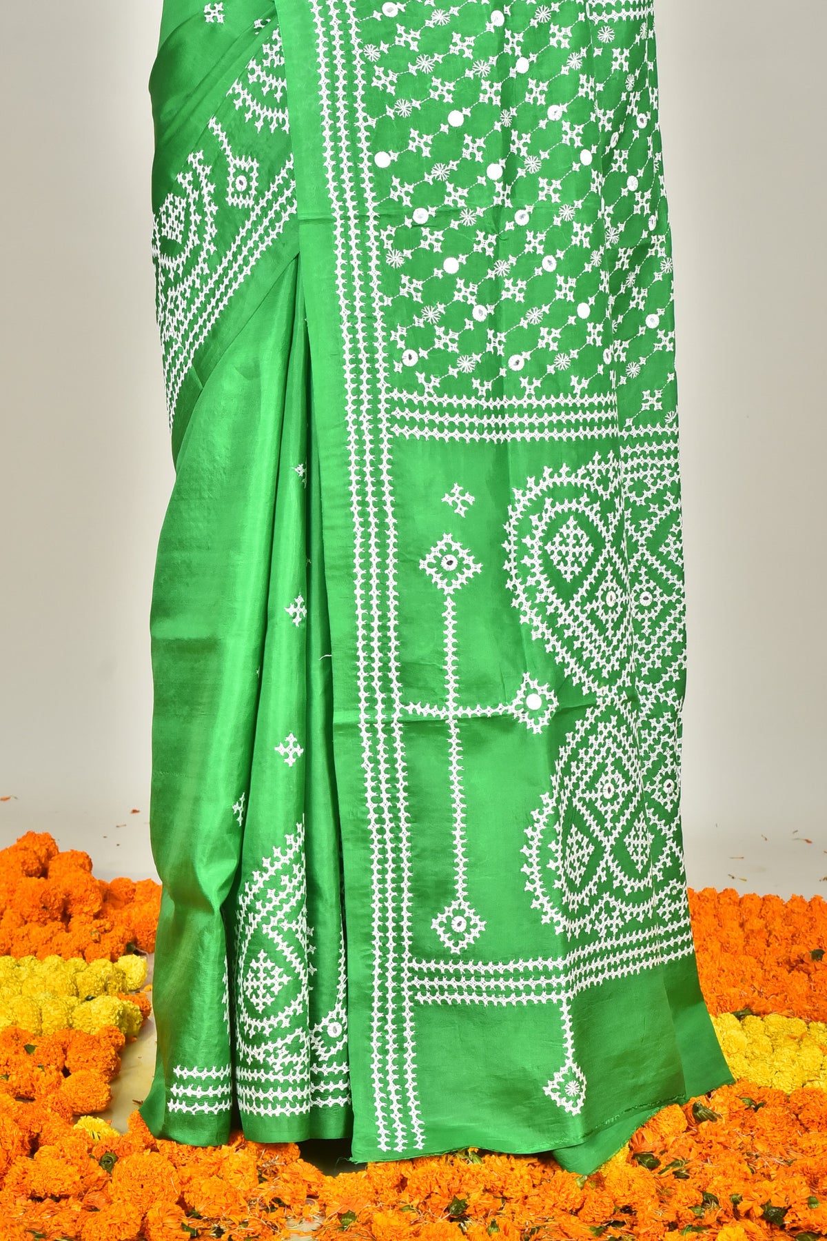 BANGALORE SILK GUJRATI STITCH SAREE