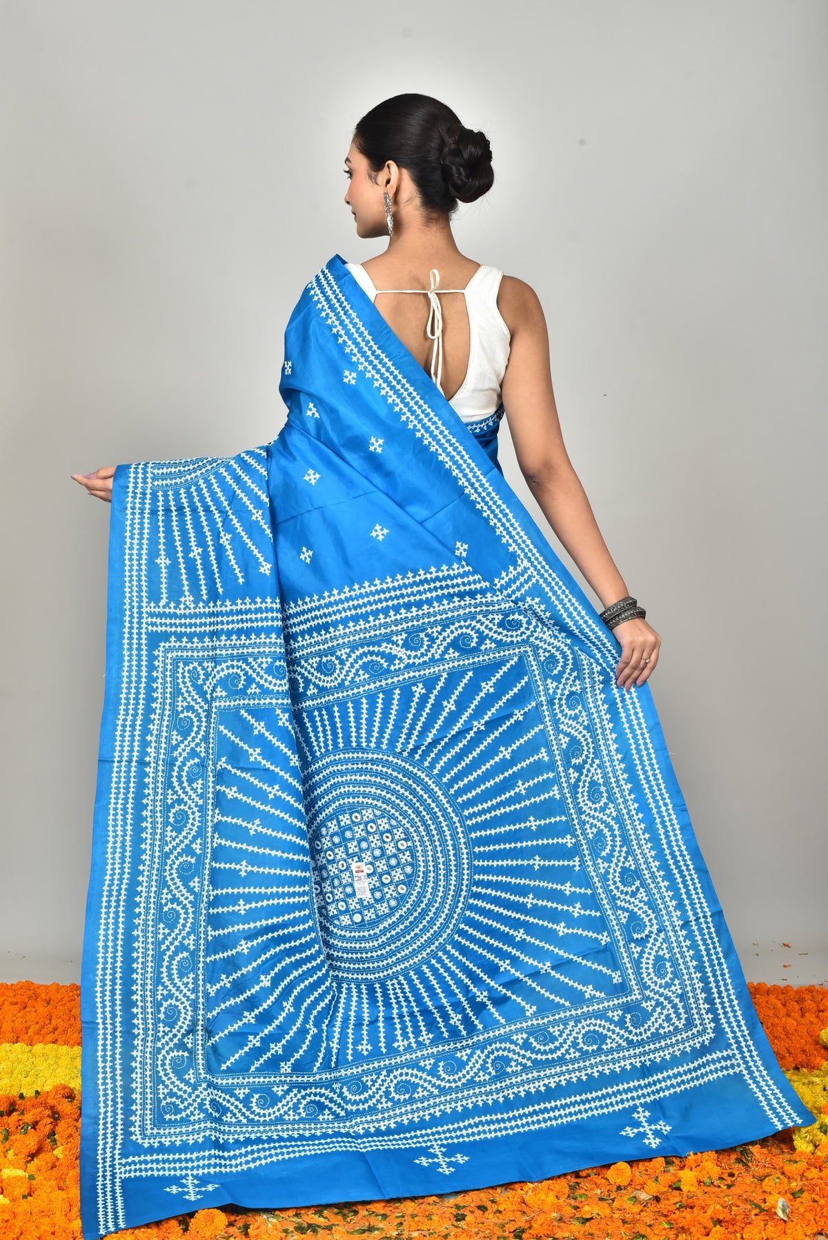 BANGALORE SILK GUJRATI STITCH SAREE