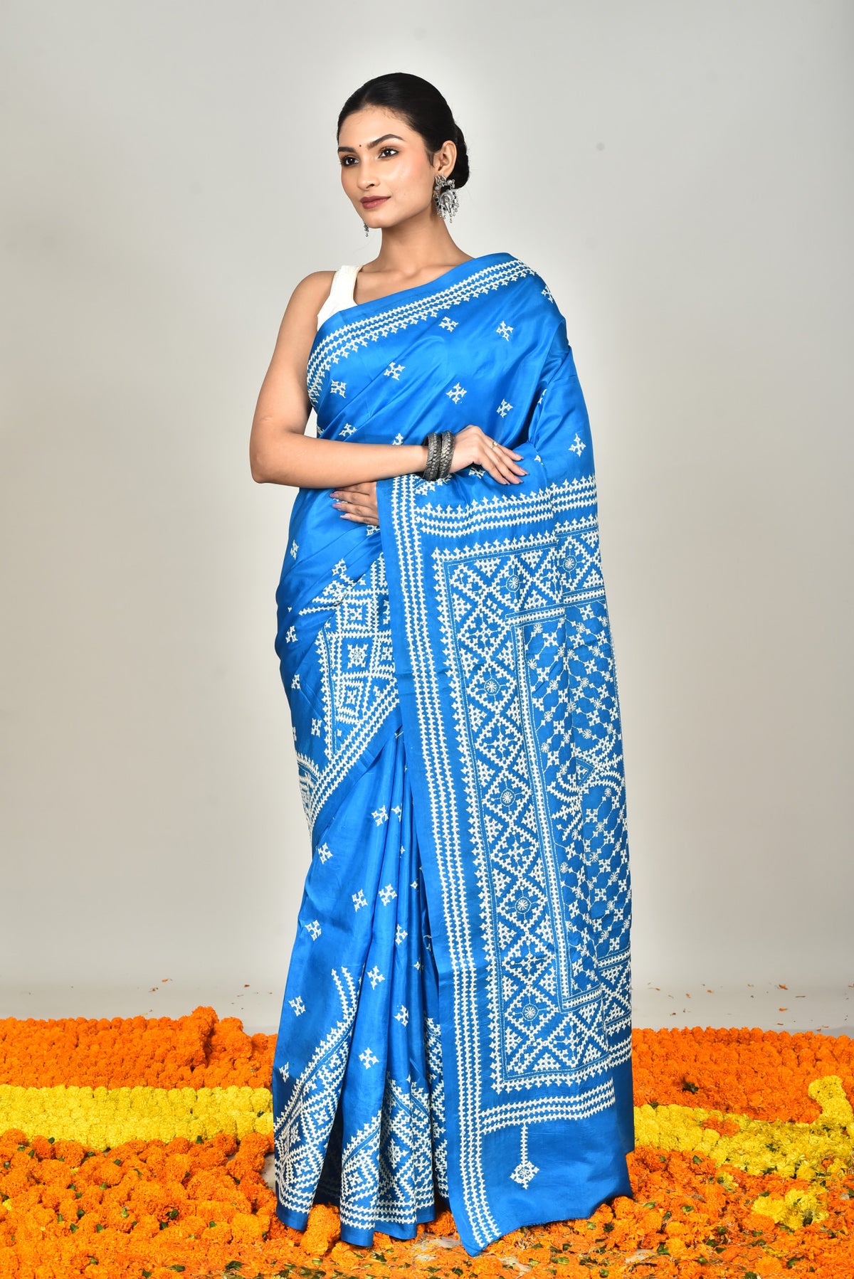 BANGALORE SILK GUJRATI STITCH SAREE