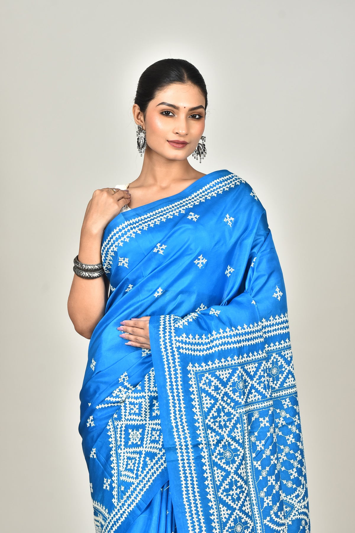 BANGALORE SILK GUJRATI STITCH SAREE