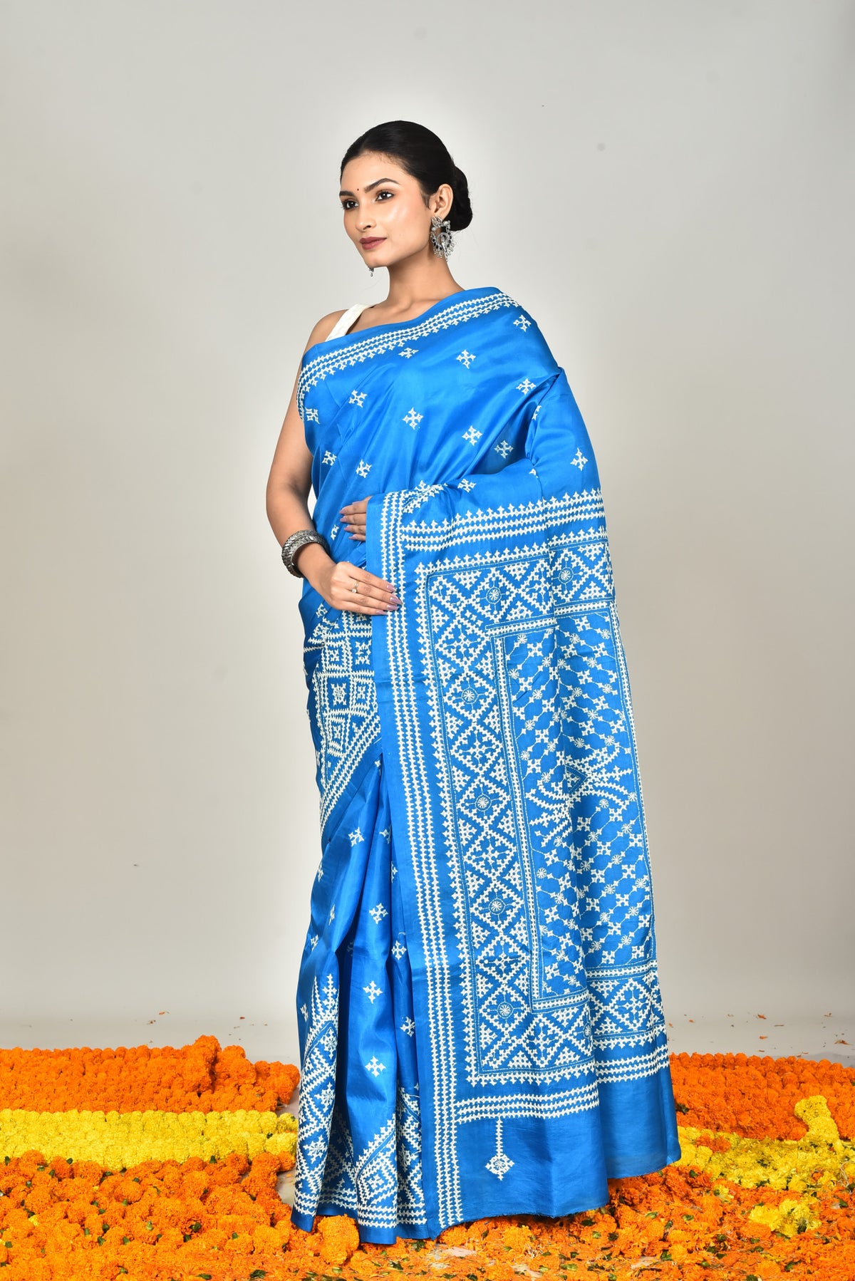 BANGALORE SILK GUJRATI STITCH SAREE