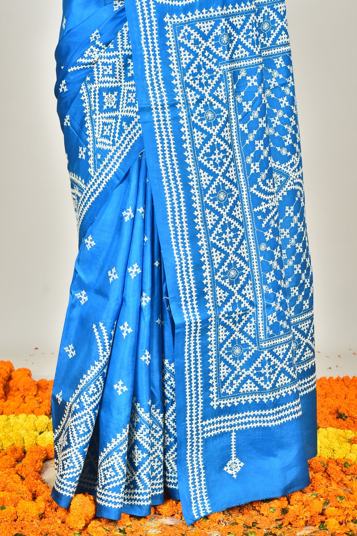 BANGALORE SILK GUJRATI STITCH SAREE