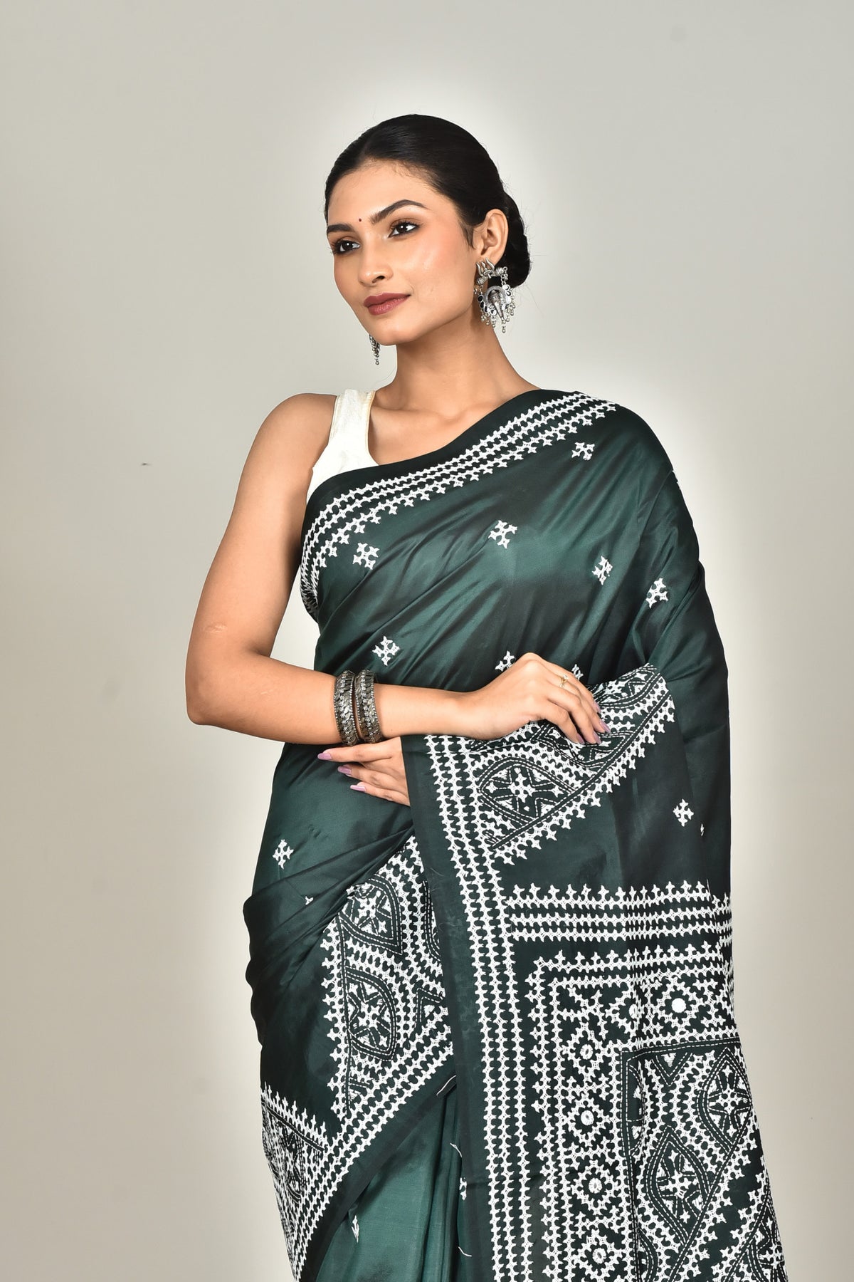 BANGALORE SILK GUJRATI STITCH SAREE