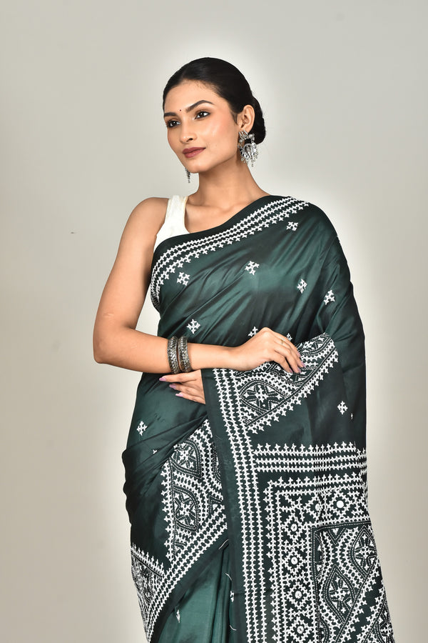BANGALORE SILK GUJRATI STITCH SAREE