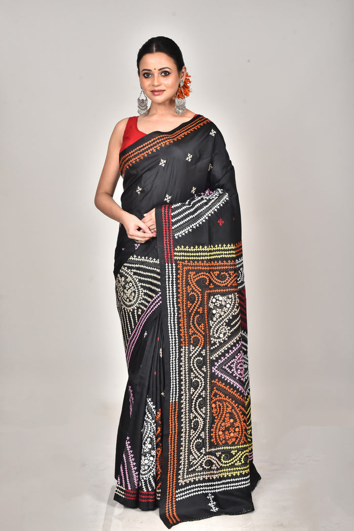 BANGALORE SILK GUJRATI STITCH SAREE